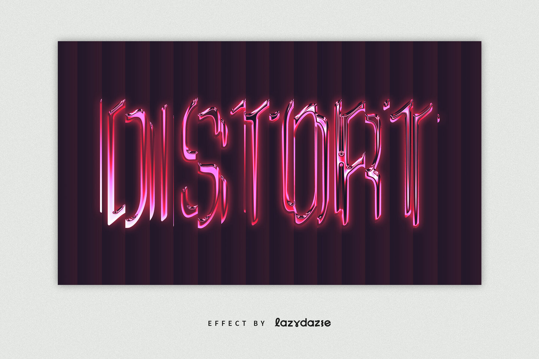 Distorted Pink Chrome Text Effect Mockup 3