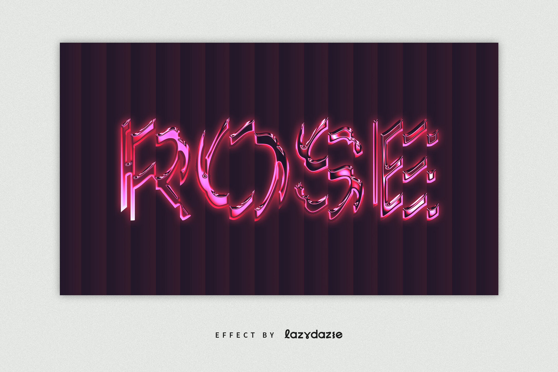 Distorted Pink Chrome Text Effect Mockup 4