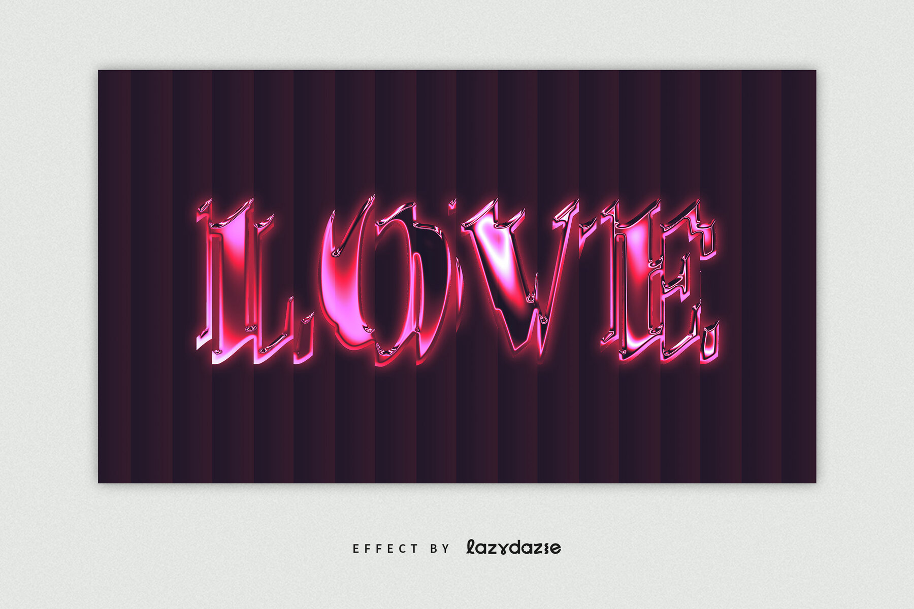 Distorted Pink Chrome Text Effect Mockup 5
