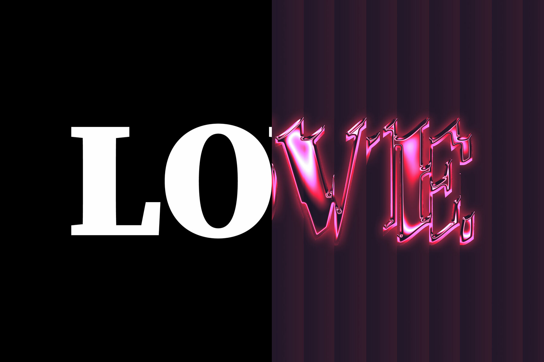 Distorted Pink Chrome Text Effect Mockup 7