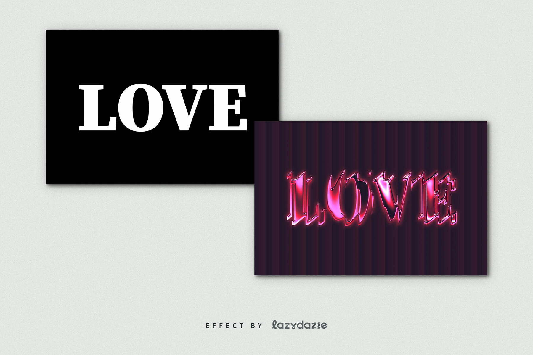 Distorted Pink Chrome Text Effect Mockup 8