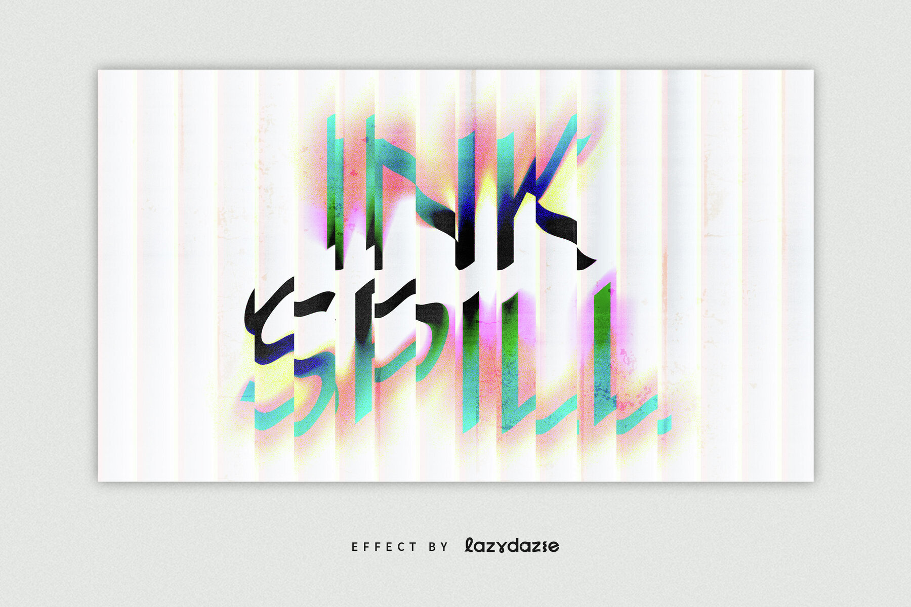 Colourful Distorted Text Effect Mockup 2