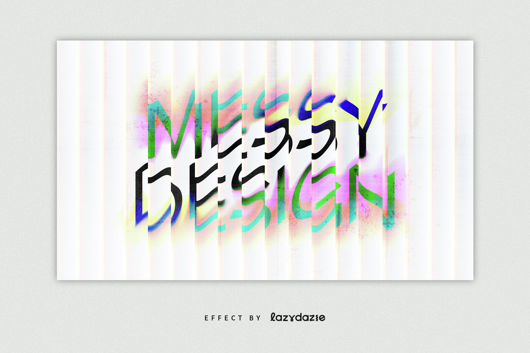 Colourful Distorted Text Effect Mockup 4