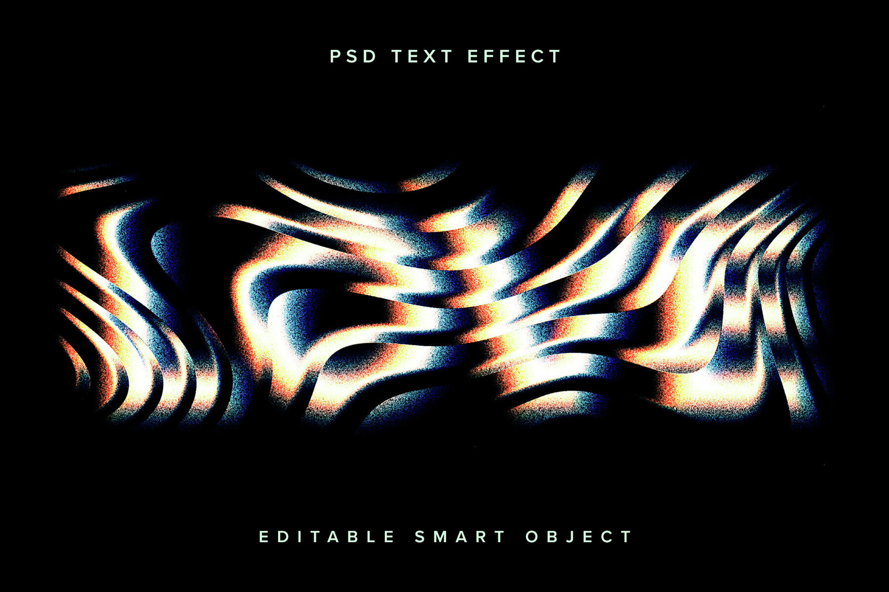 Colourful Distorted Text Effect Mockup 1
