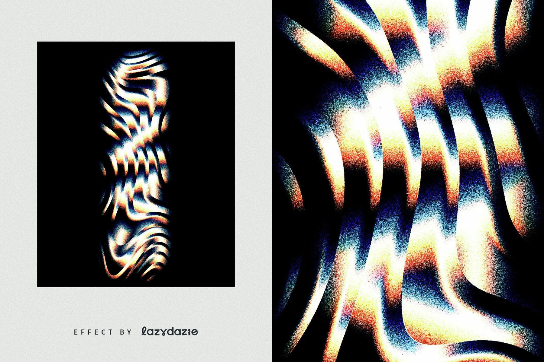 Colourful Distorted Text Effect Mockup 6