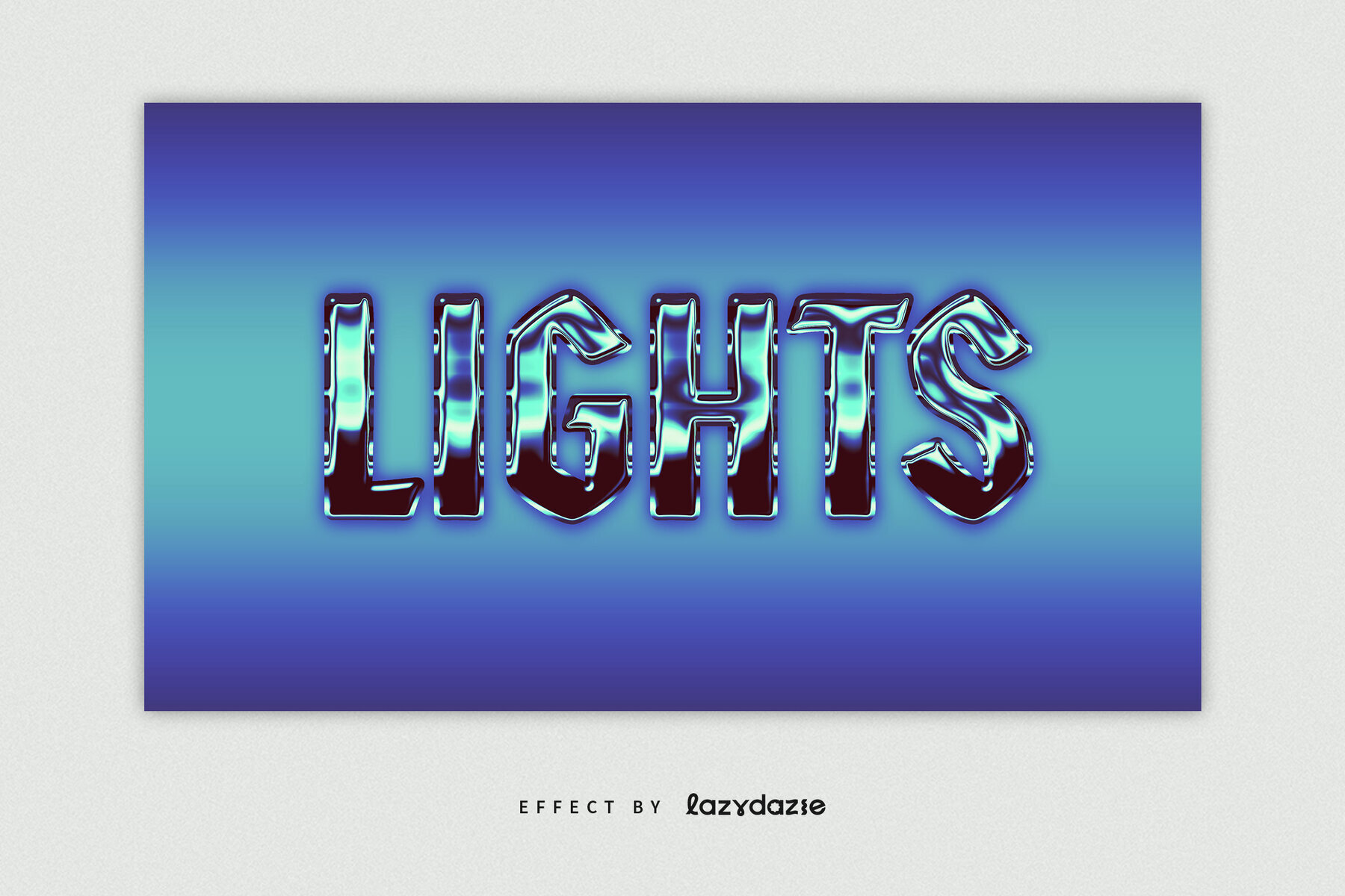 Blue Chrome Text Effect Mockup 2