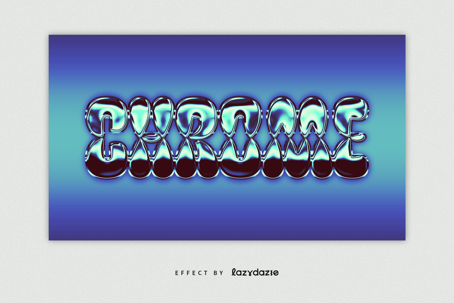 Blue Chrome Text Effect Mockup 3