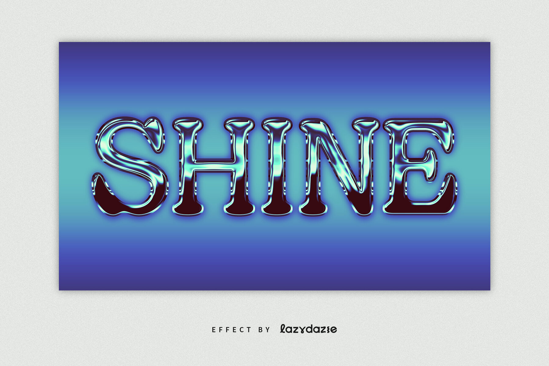 Blue Chrome Text Effect Mockup 4