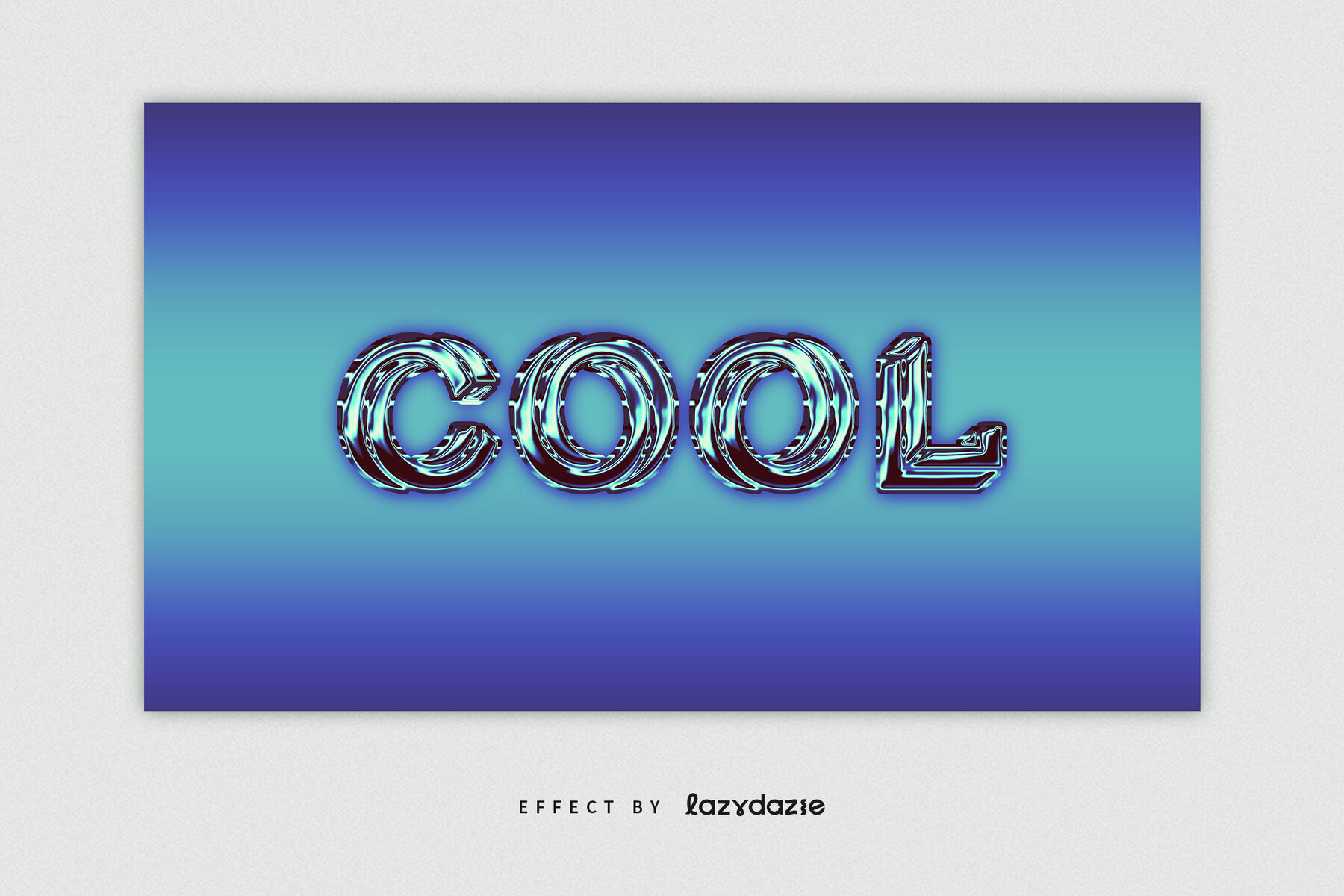 Blue Chrome Text Effect Mockup 5