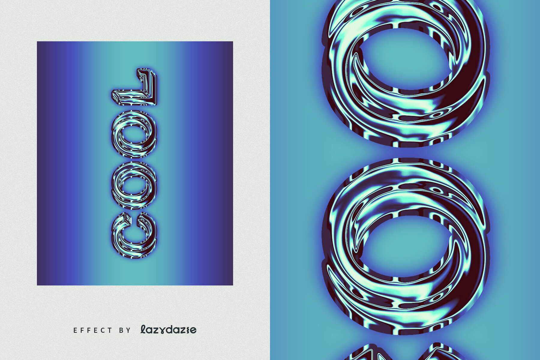 Blue Chrome Text Effect Mockup 6