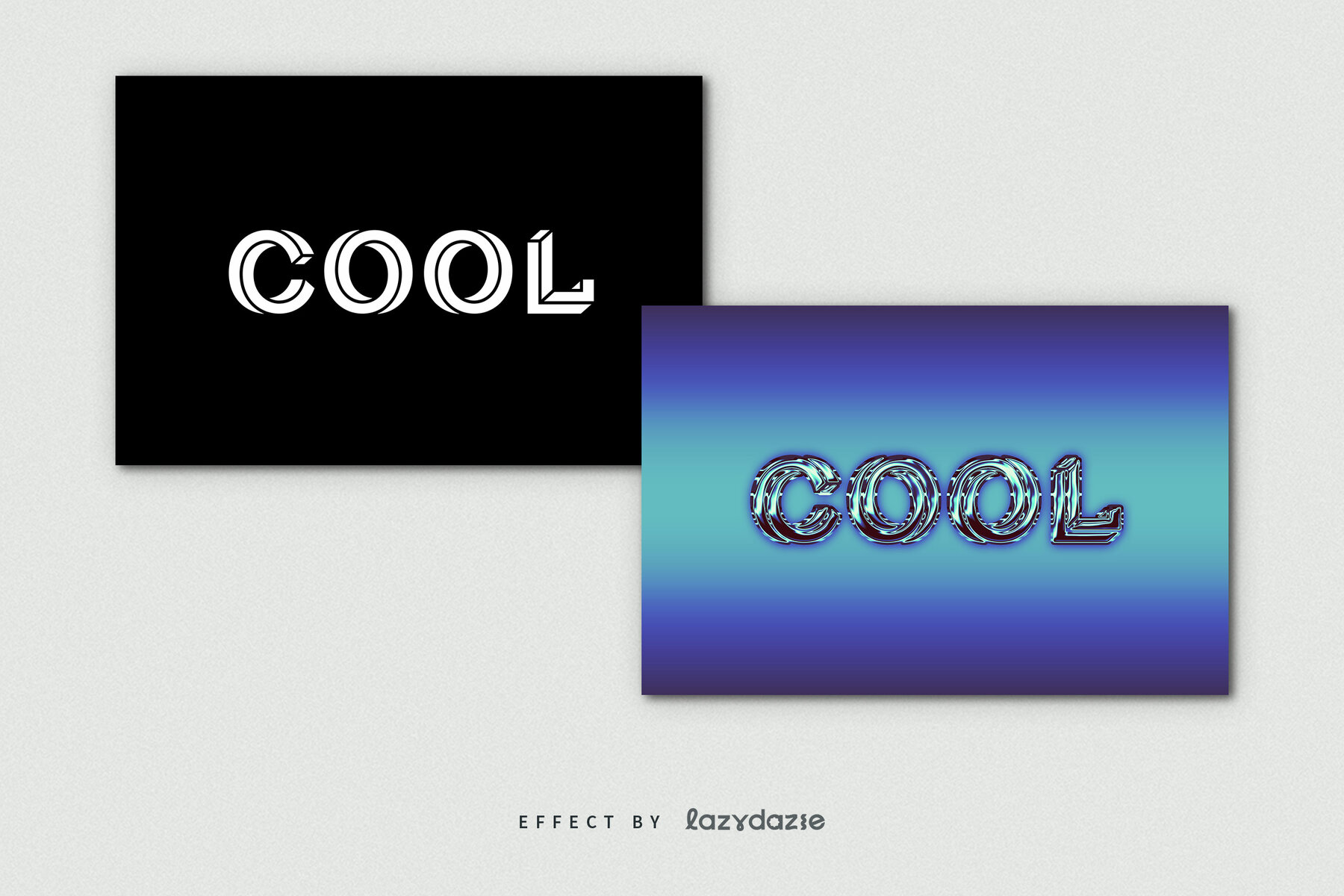 Blue Chrome Text Effect Mockup 8