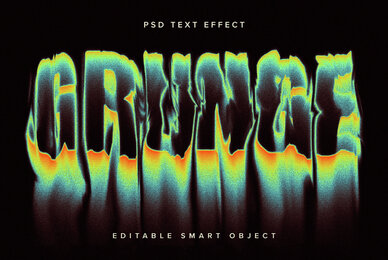 Colourful Dissolving Text Effect Mockup