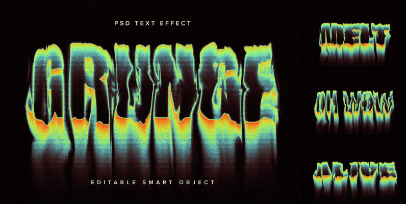 Colourful Dissolving Text Effect Mockup