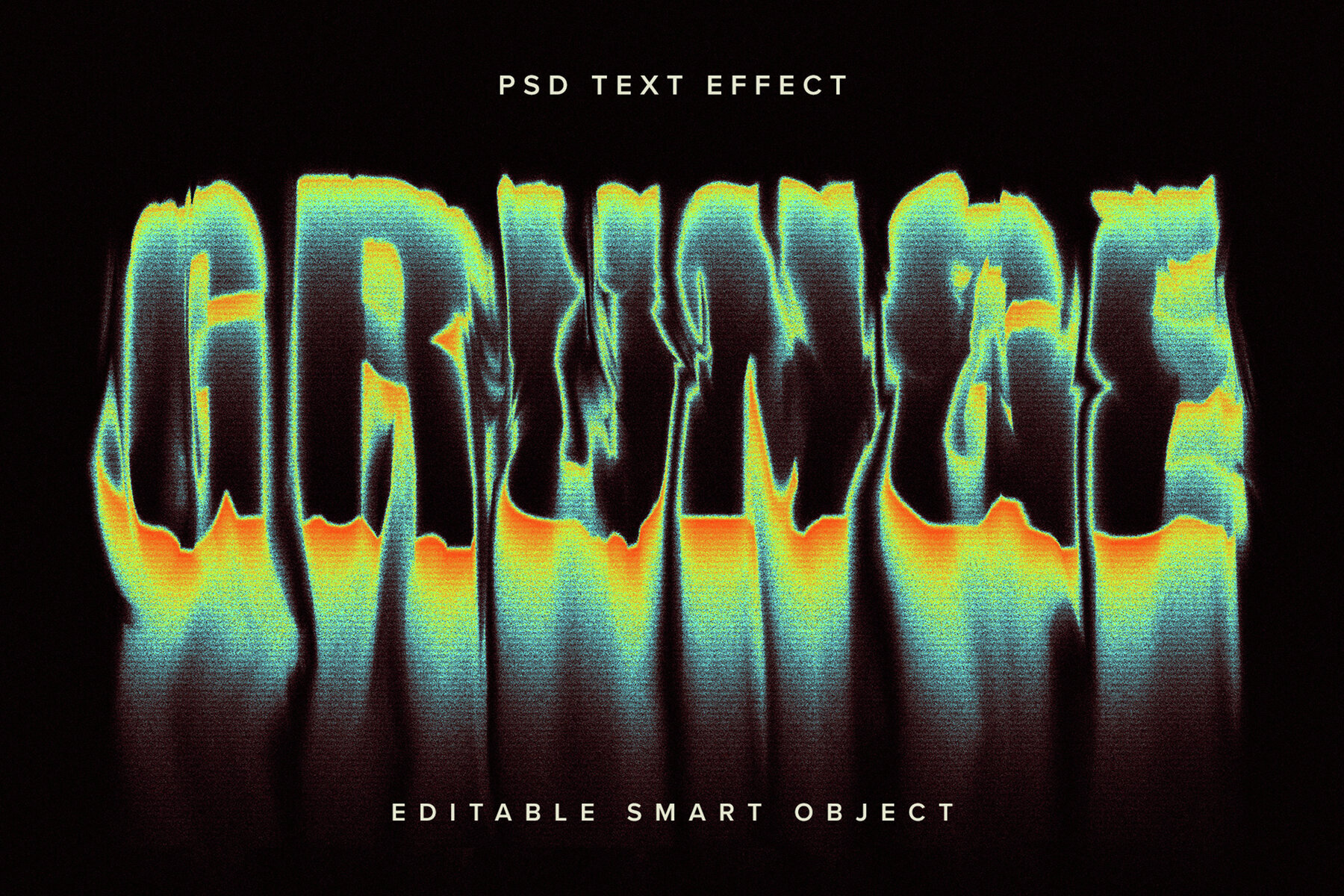 Colourful Dissolving Text Effect Mockup 1