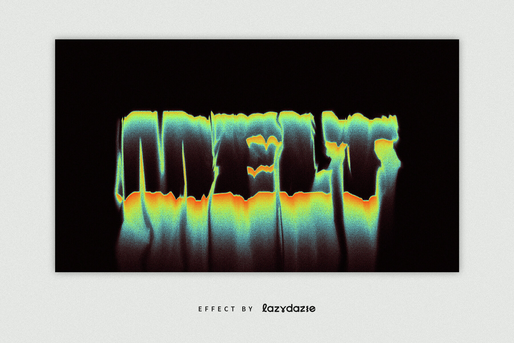 Colourful Dissolving Text Effect Mockup 4