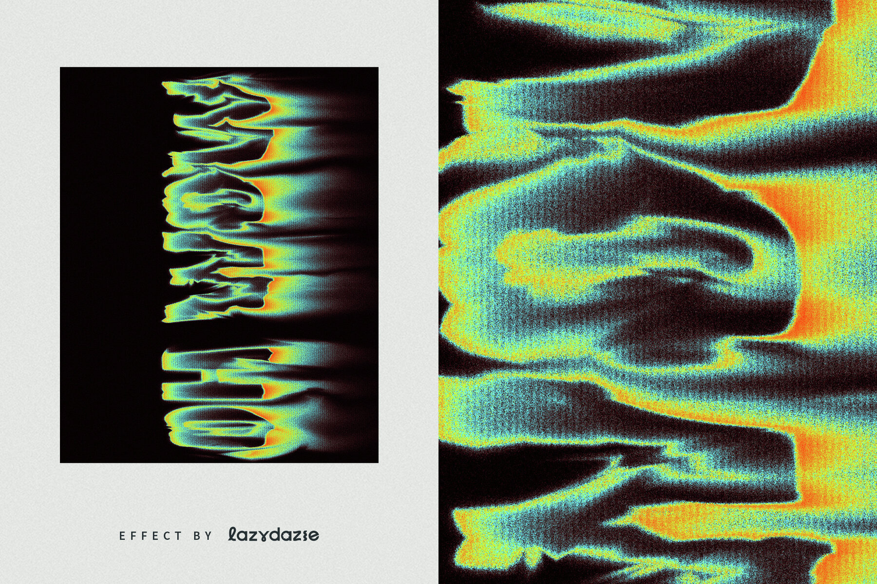 Colourful Dissolving Text Effect Mockup 6