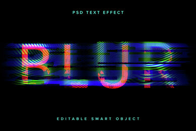 Glitch Text Effect Mockup