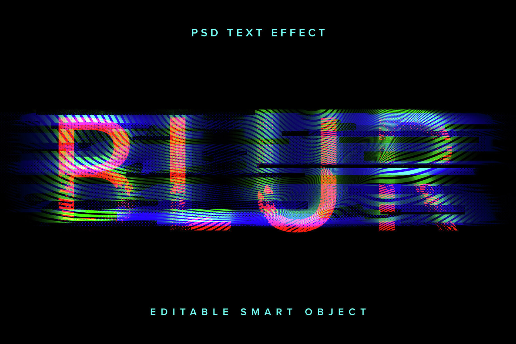 Glitch Text Effect Mockup 1