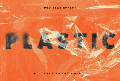 Distorted Plastic Text Effect Mockup