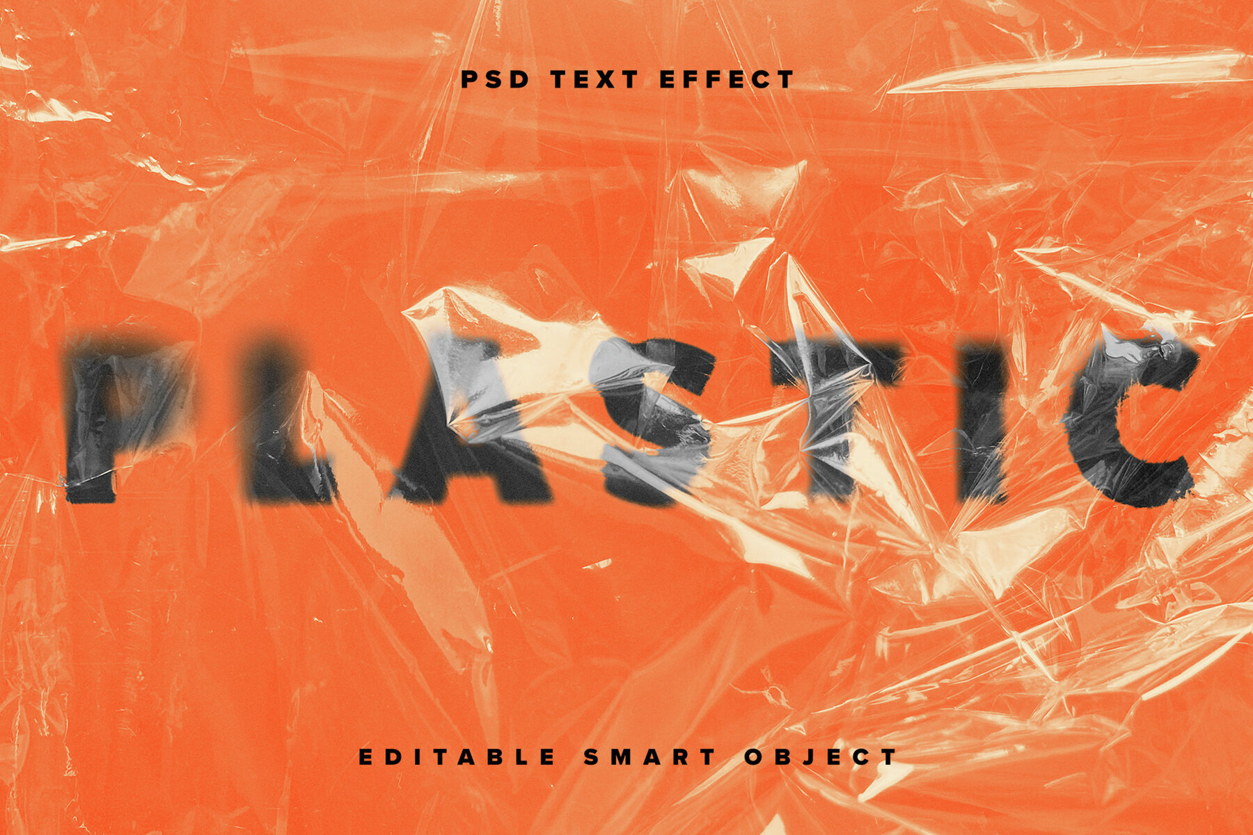 Distorted Plastic Text Effect Mockup 1