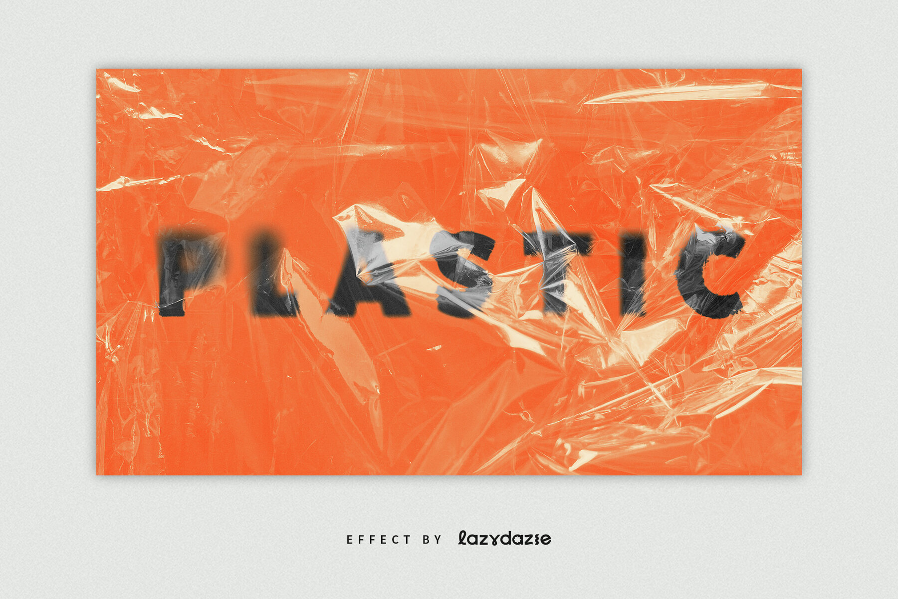 Distorted Plastic Text Effect Mockup 2