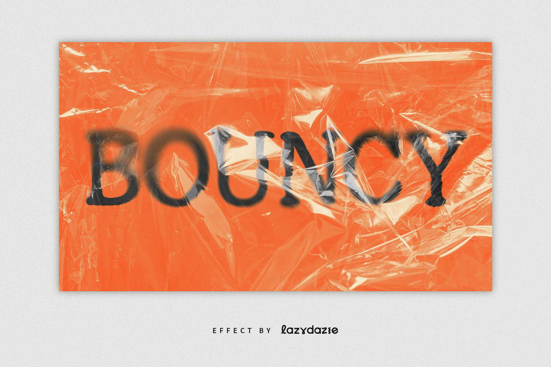 Distorted Plastic Text Effect Mockup 3