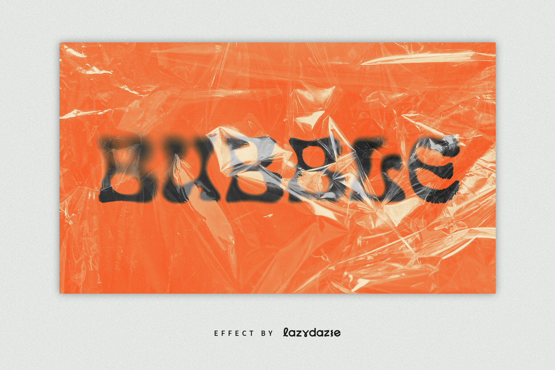 Distorted Plastic Text Effect Mockup 4