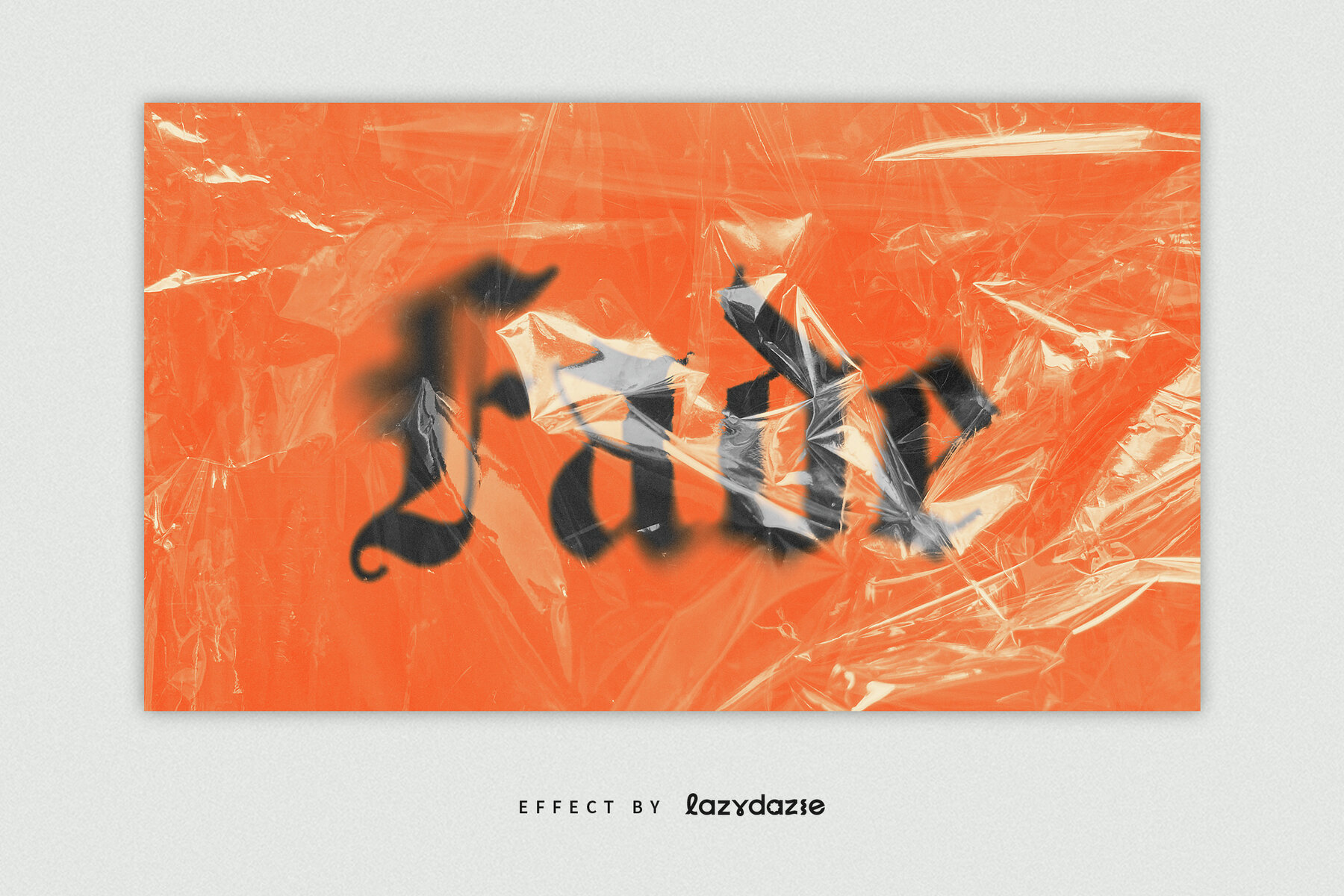 Distorted Plastic Text Effect Mockup 5