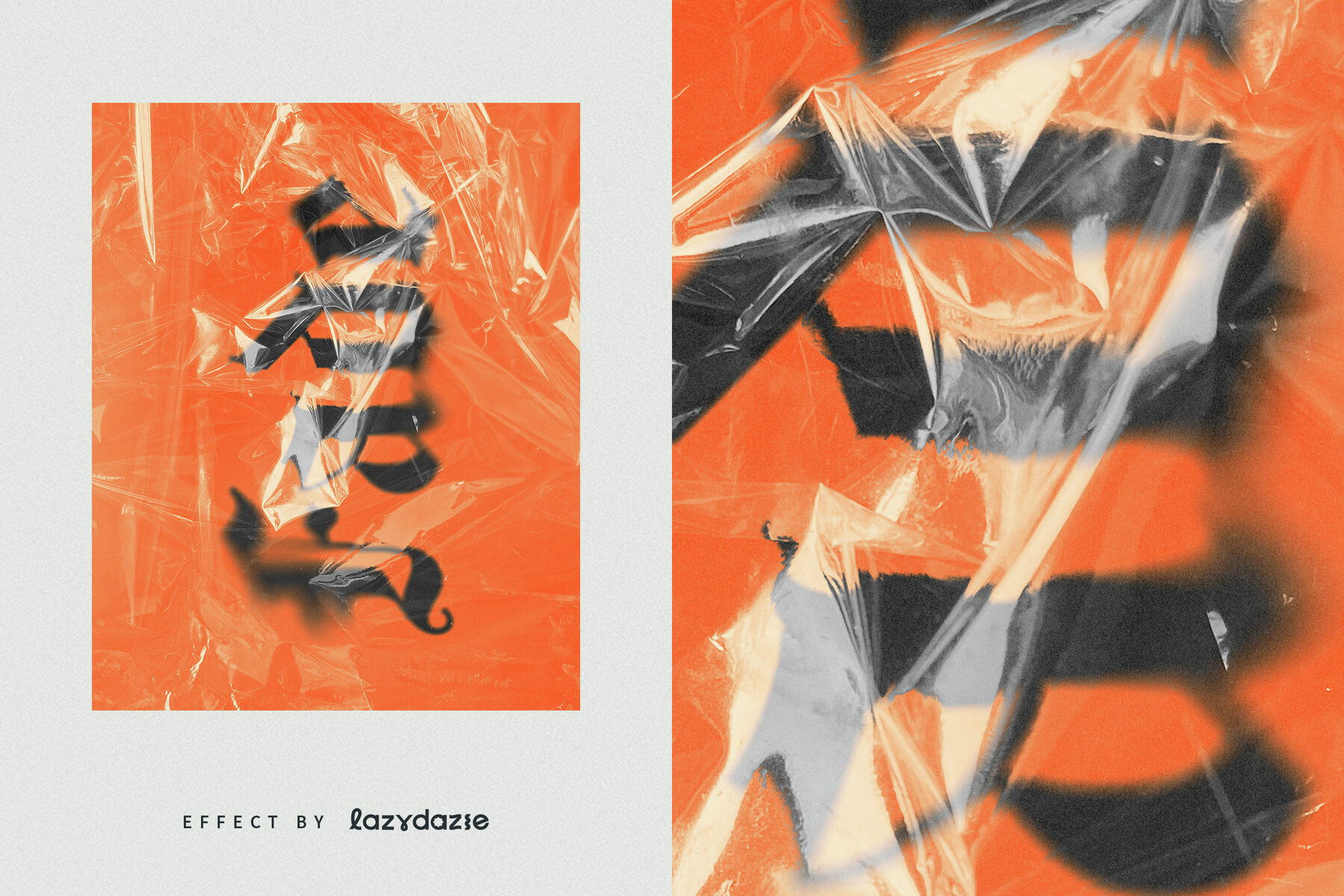 Distorted Plastic Text Effect Mockup 6