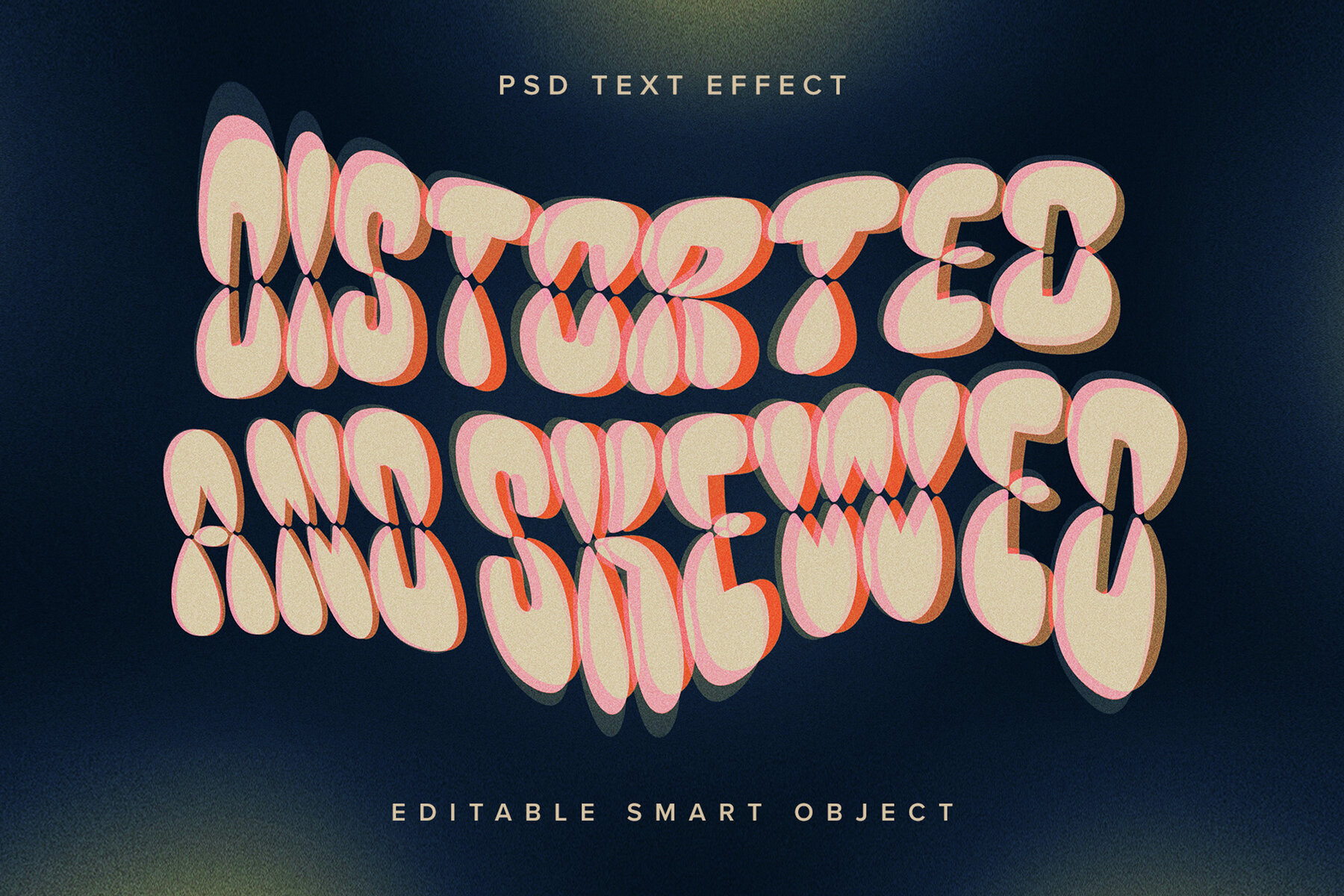 Layered Distorted Text Effect Mockup 1