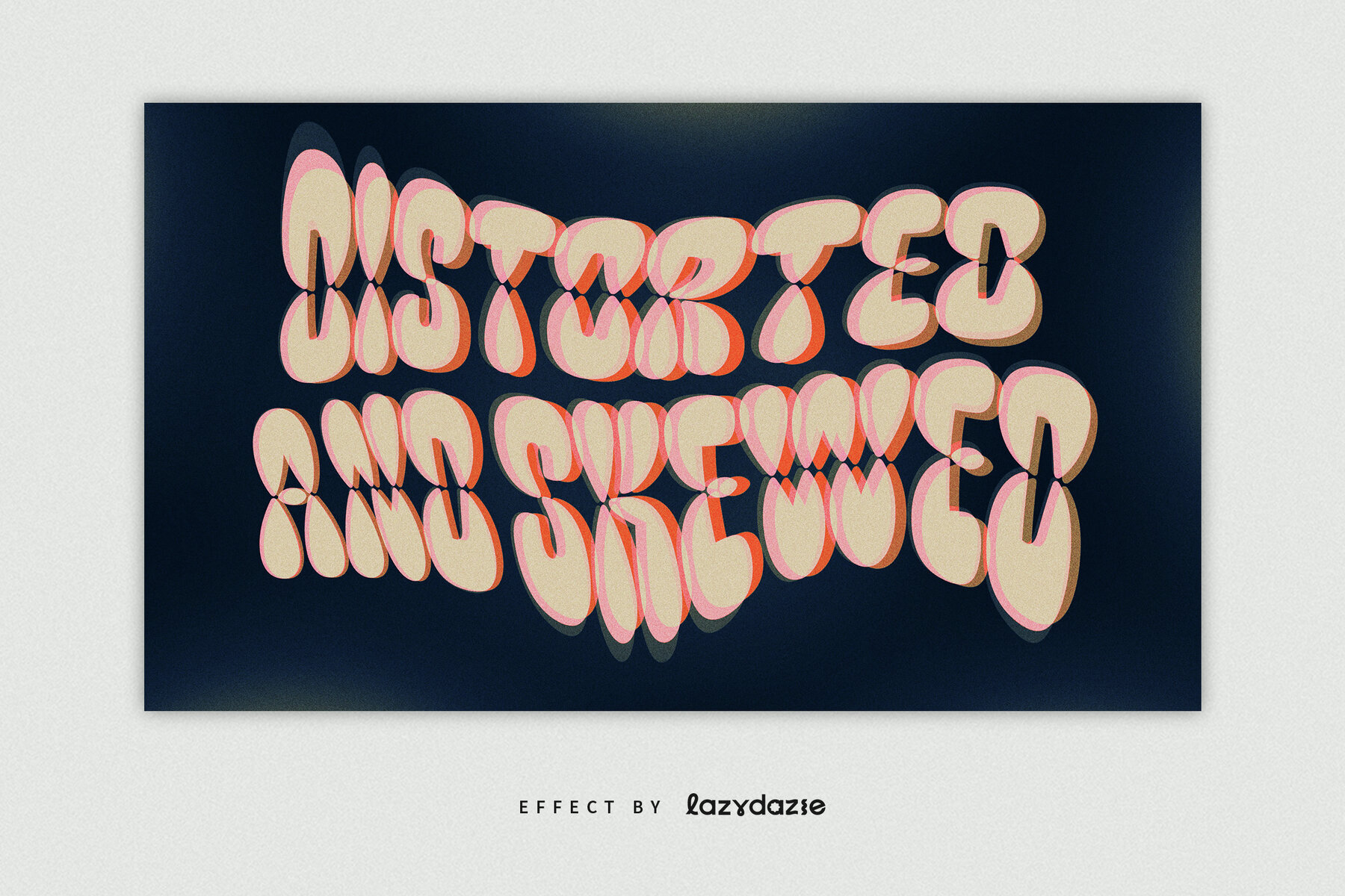 Layered Distorted Text Effect Mockup 2
