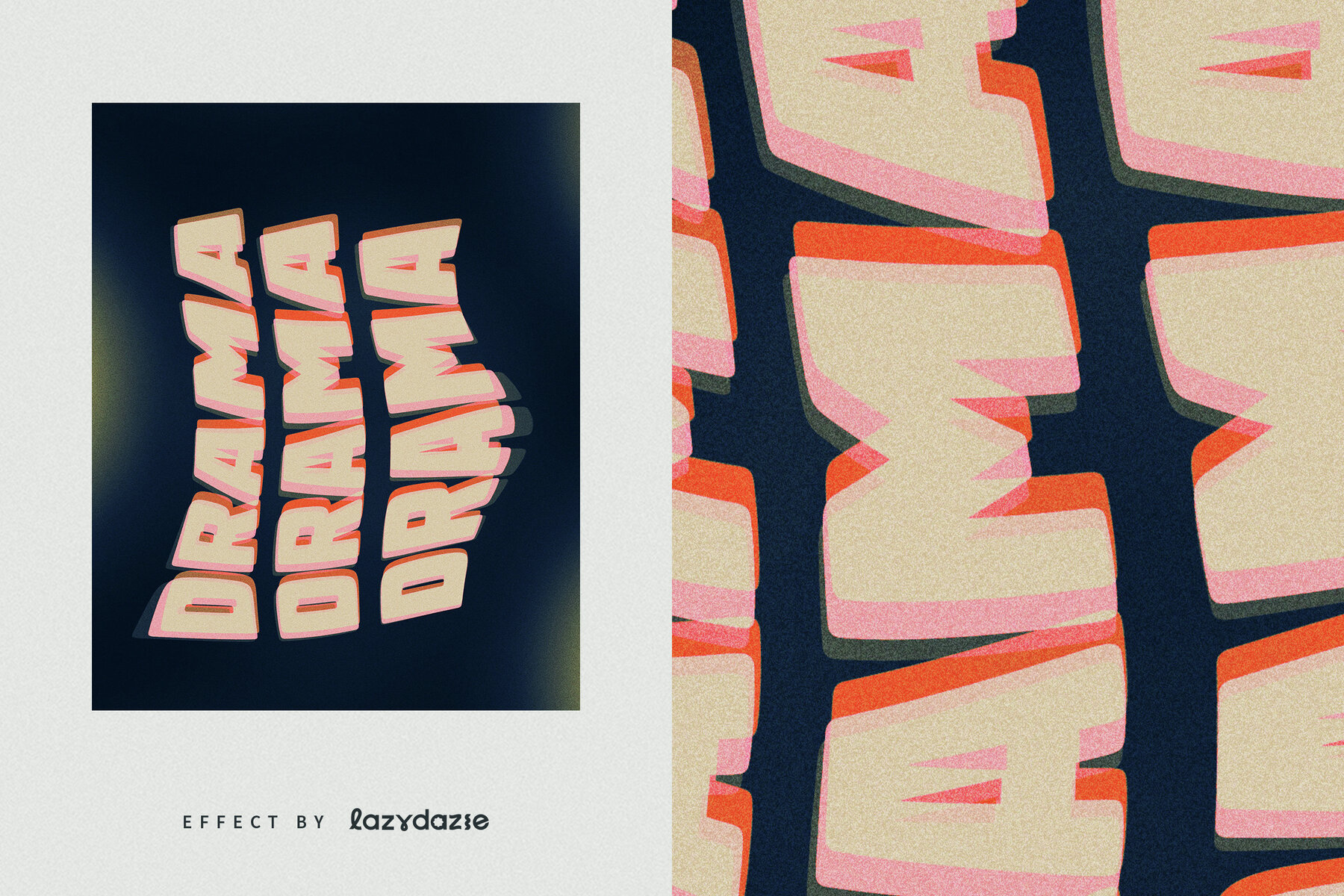 Layered Distorted Text Effect Mockup 6