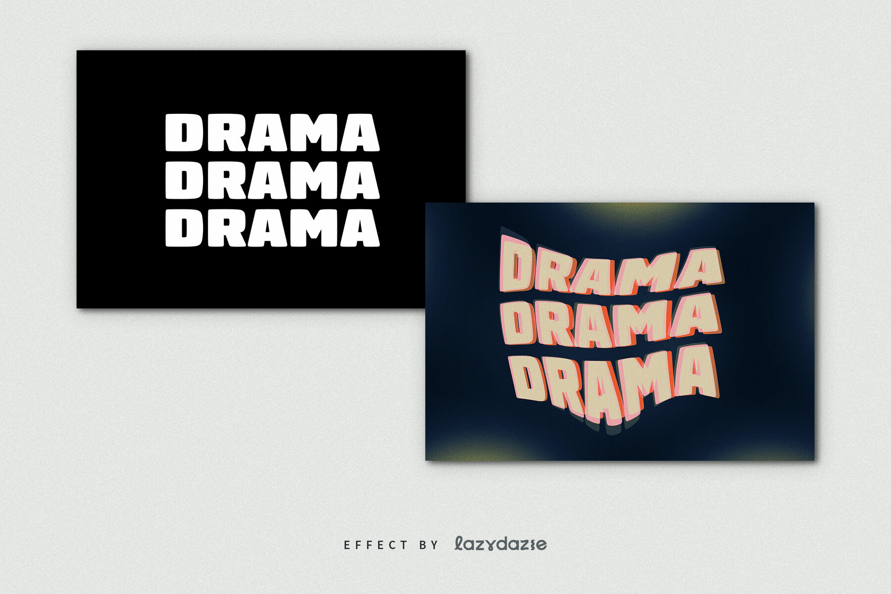 Layered Distorted Text Effect Mockup 8