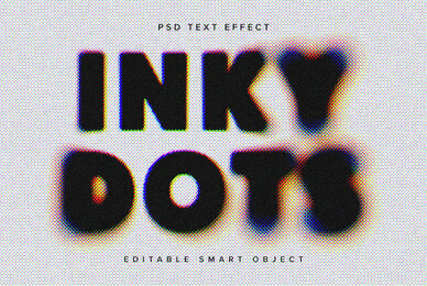Halftone Ink Bleed Text Effect Mockup