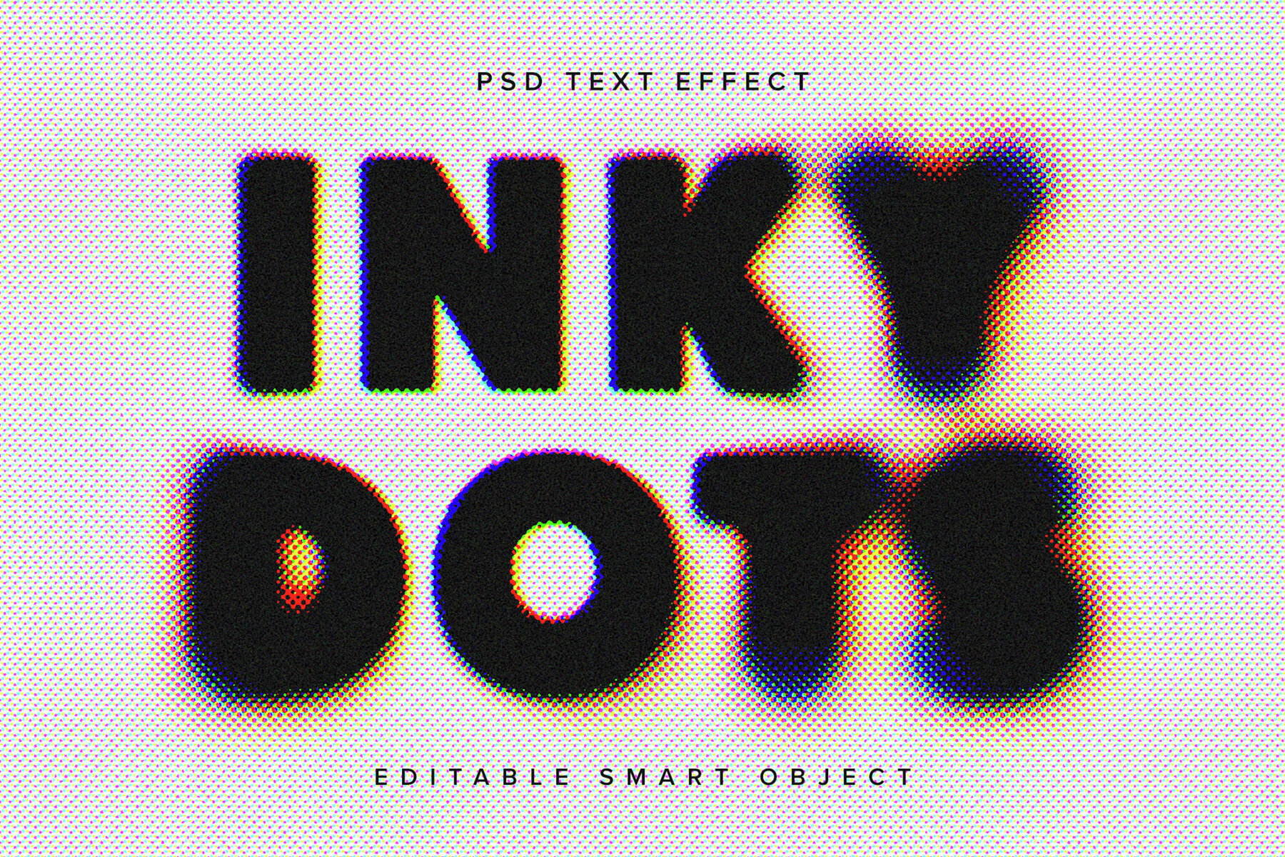 Halftone Ink Bleed Text Effect Mockup 1