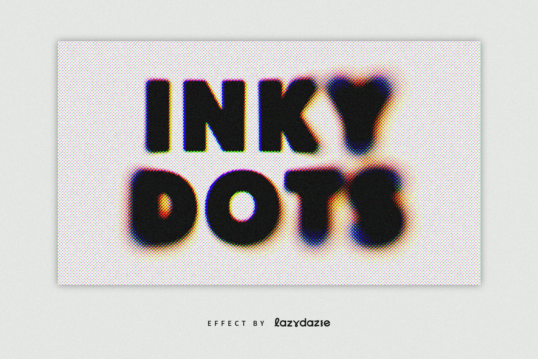 Halftone Ink Bleed Text Effect Mockup 2
