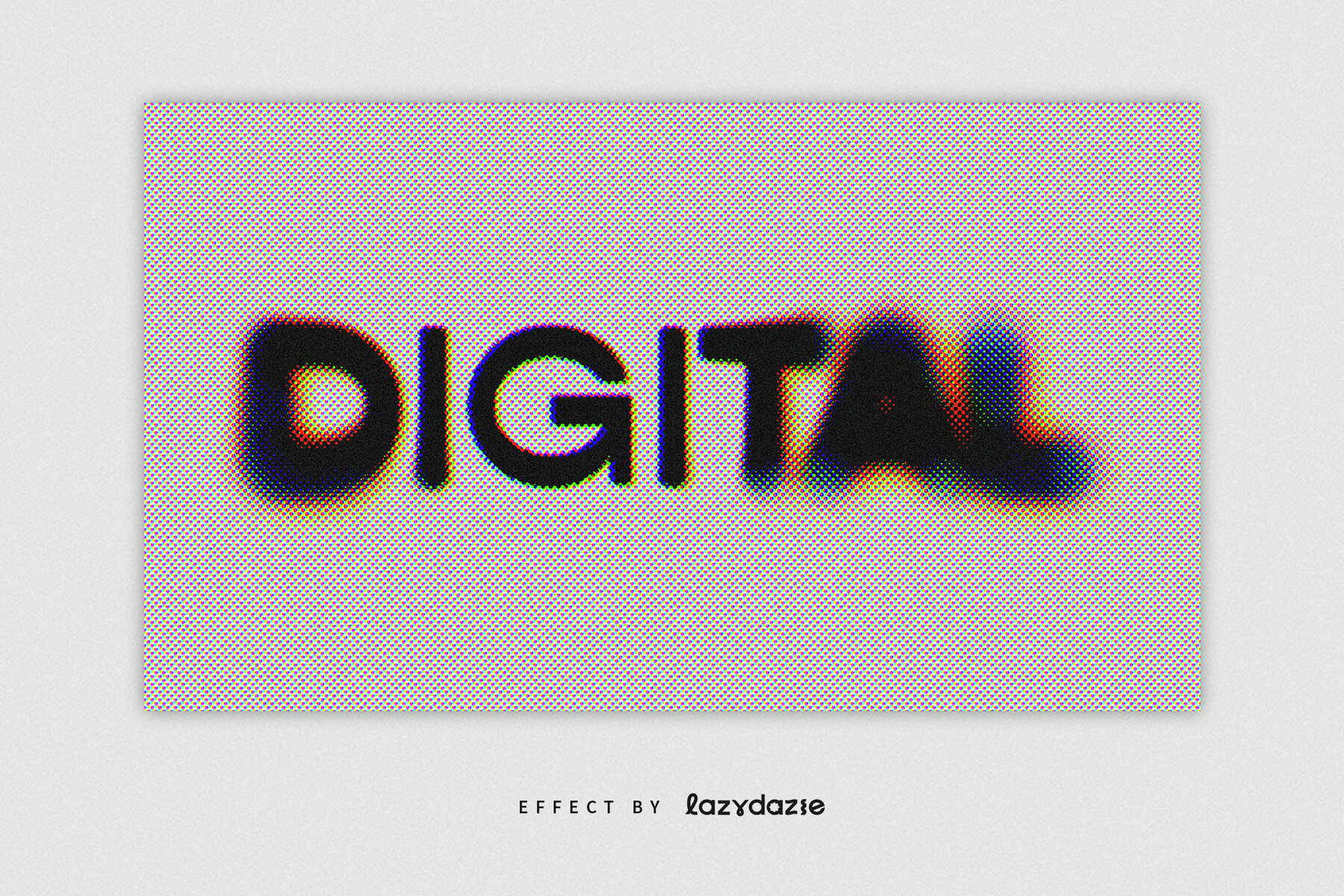 Halftone Ink Bleed Text Effect Mockup 4