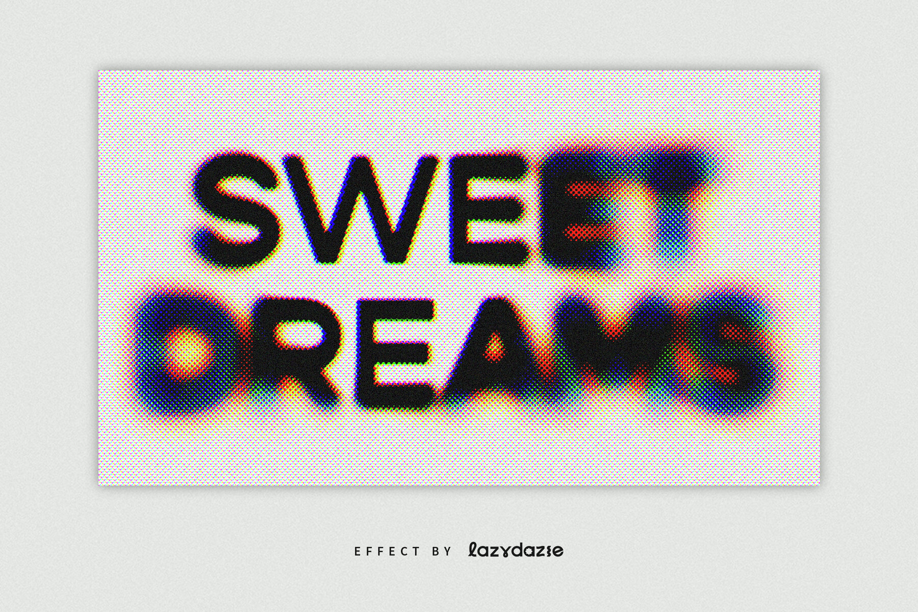 Halftone Ink Bleed Text Effect Mockup 5