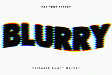 Warped Glitch Text Effect Mockup