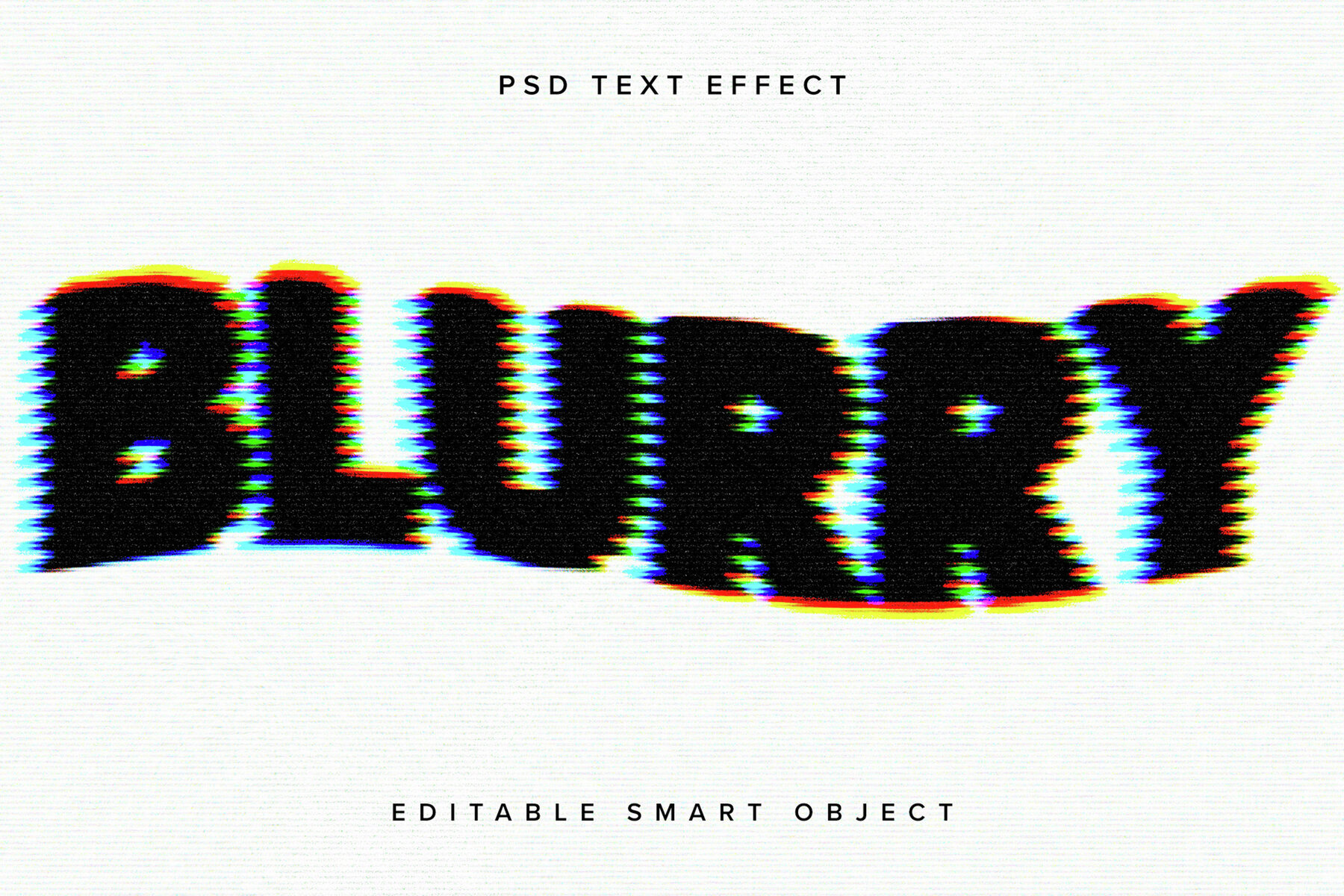 Warped Glitch Text Effect Mockup 1