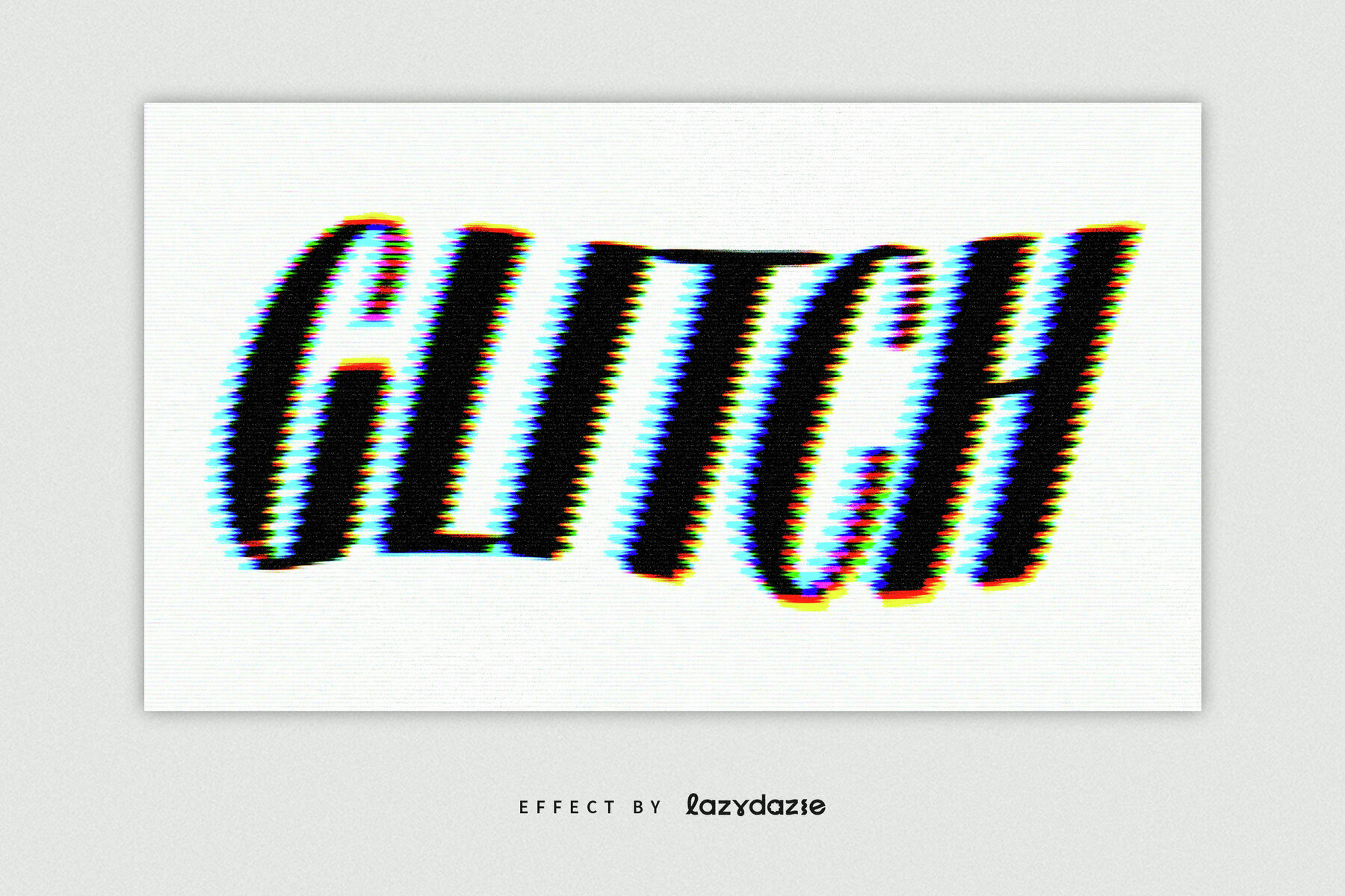 Warped Glitch Text Effect Mockup 3