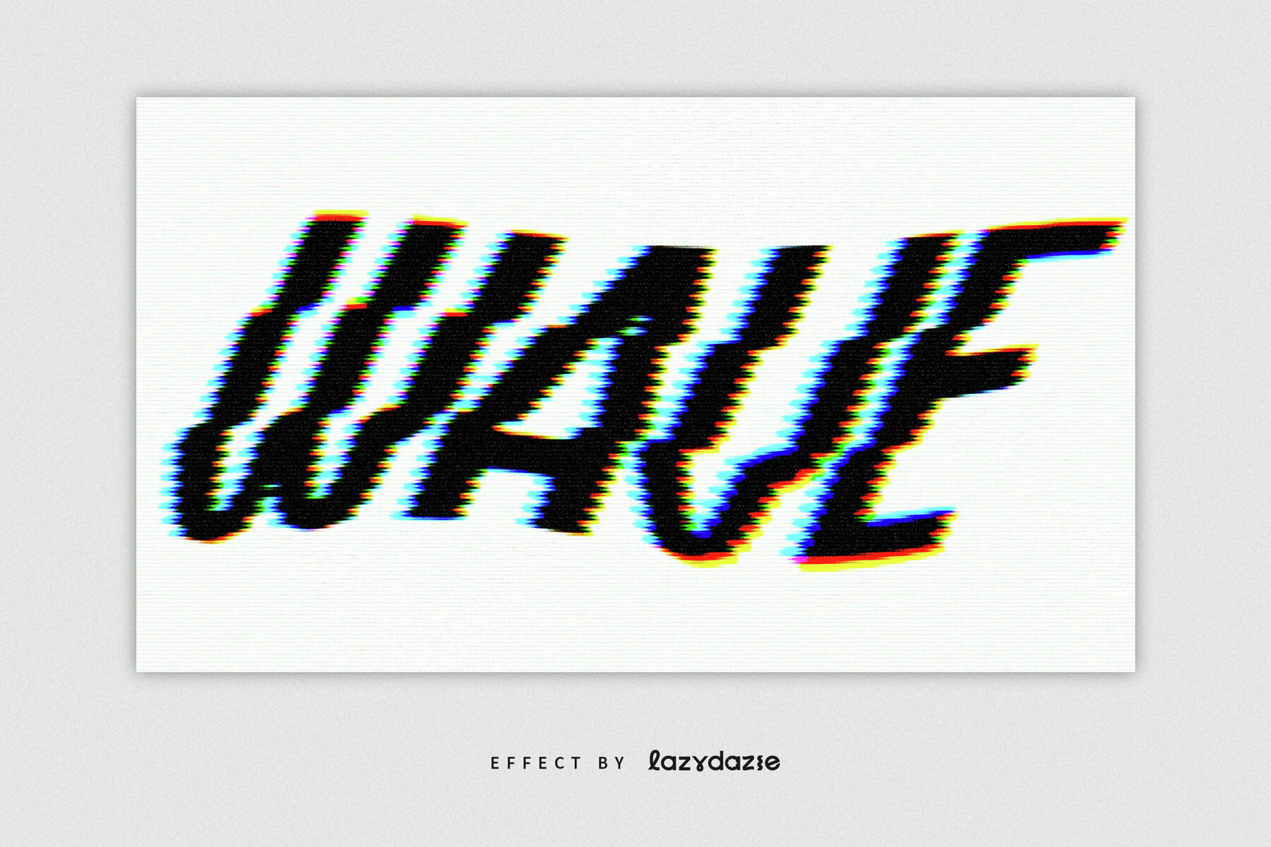 Warped Glitch Text Effect Mockup 5