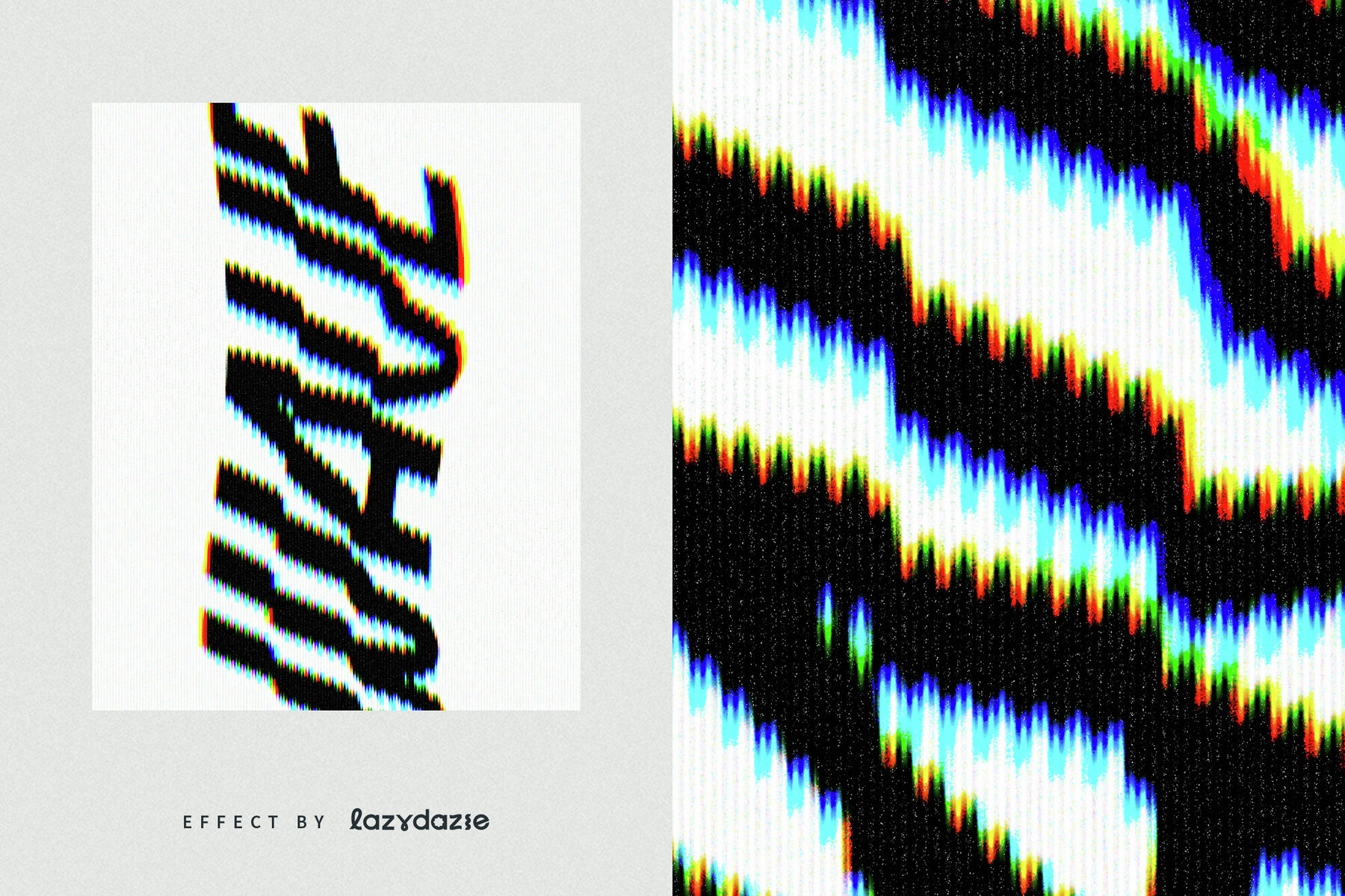 Warped Glitch Text Effect Mockup 6