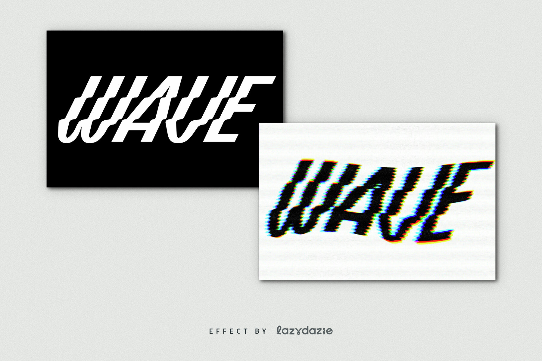 Warped Glitch Text Effect Mockup 8