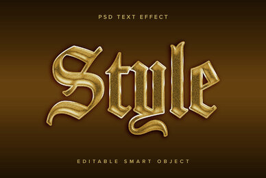 Textured Gold Chrome Text Effect Mockup