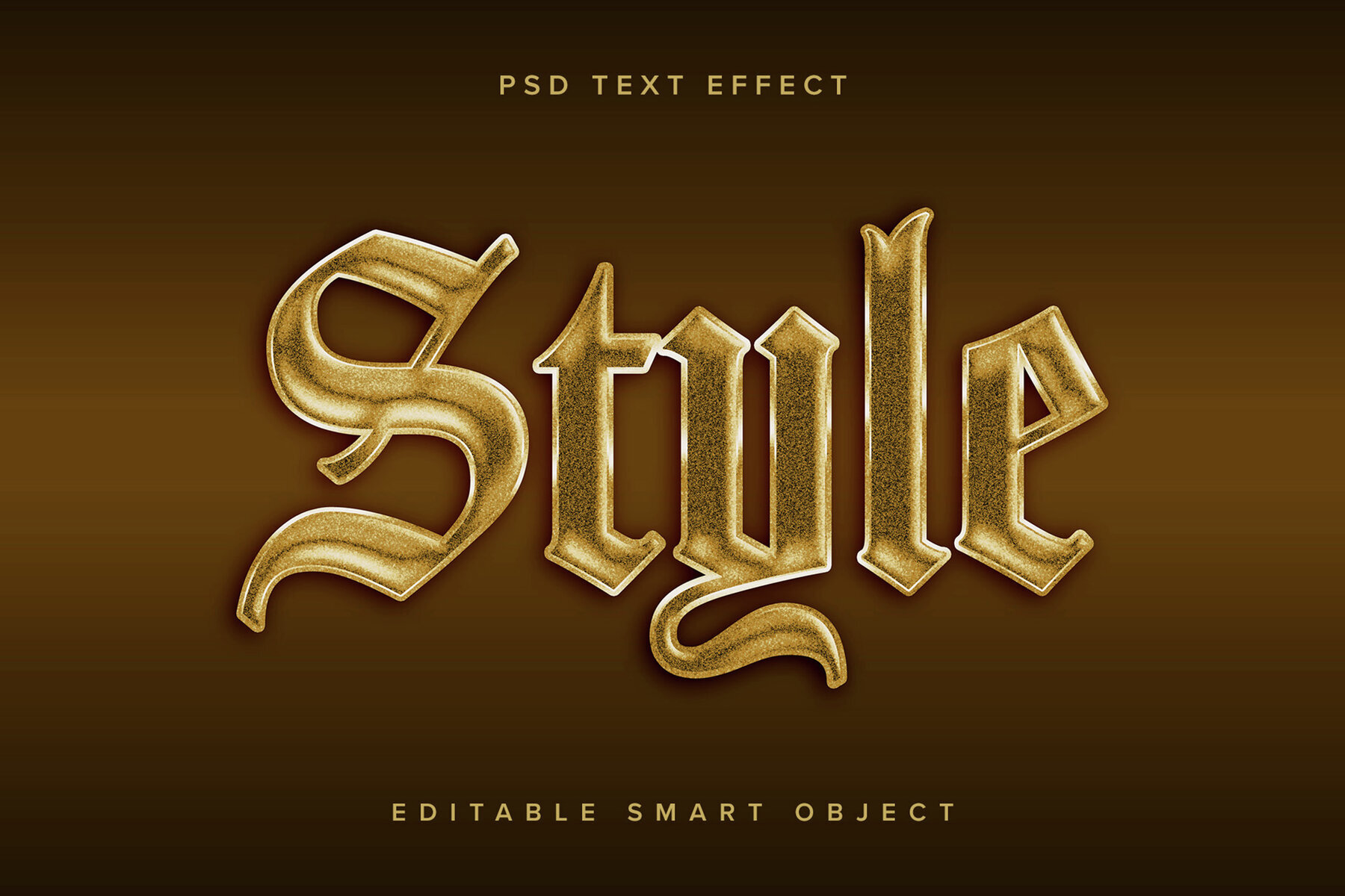 Textured Gold Chrome Text Effect Mockup 1