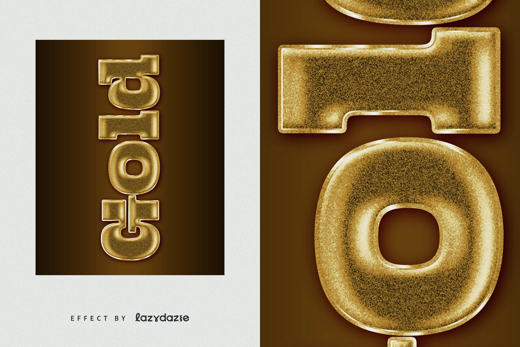 Textured Gold Chrome Text Effect Mockup 6