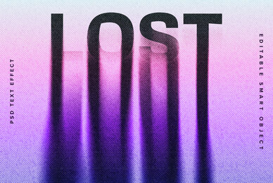 Melting Halftone Text Effect Mockup