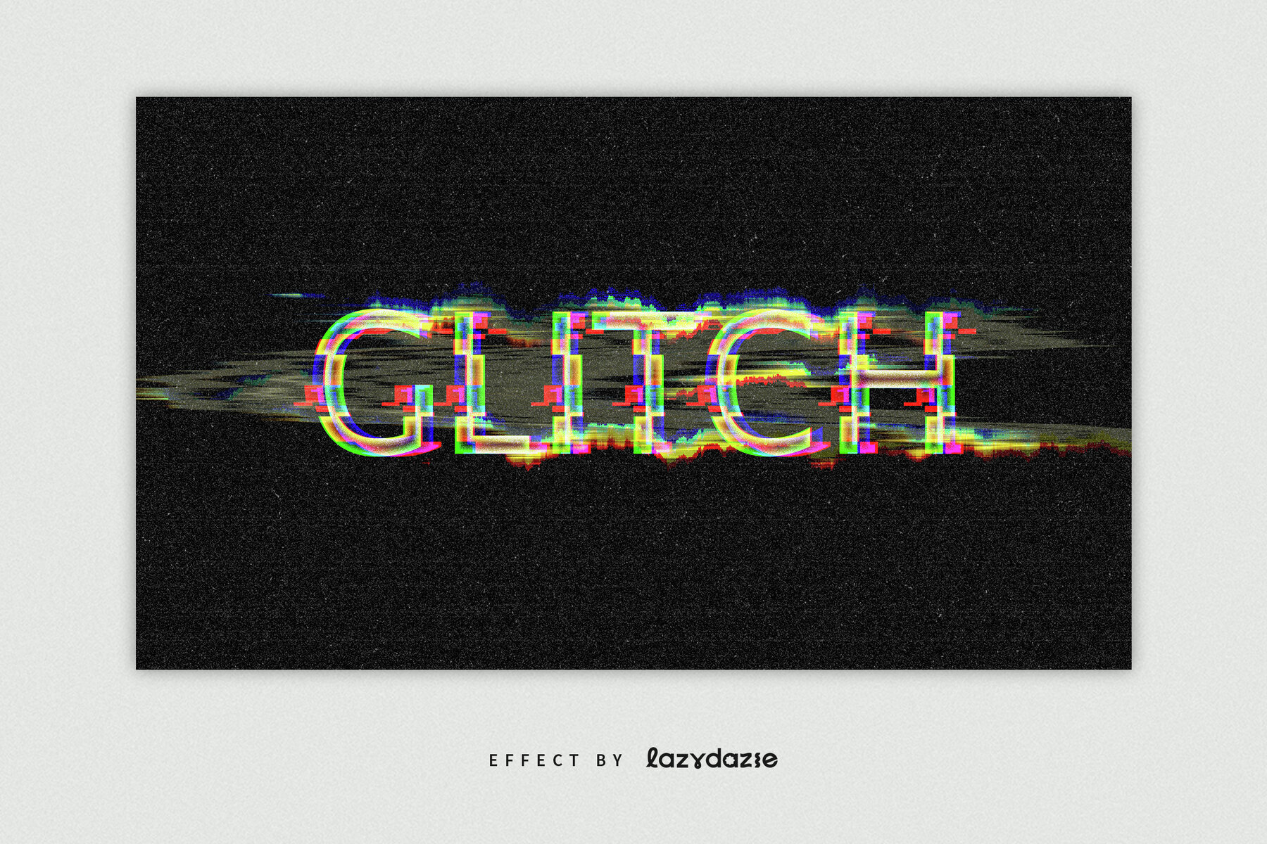 Distorted Glitch Text Effect Mockup 2