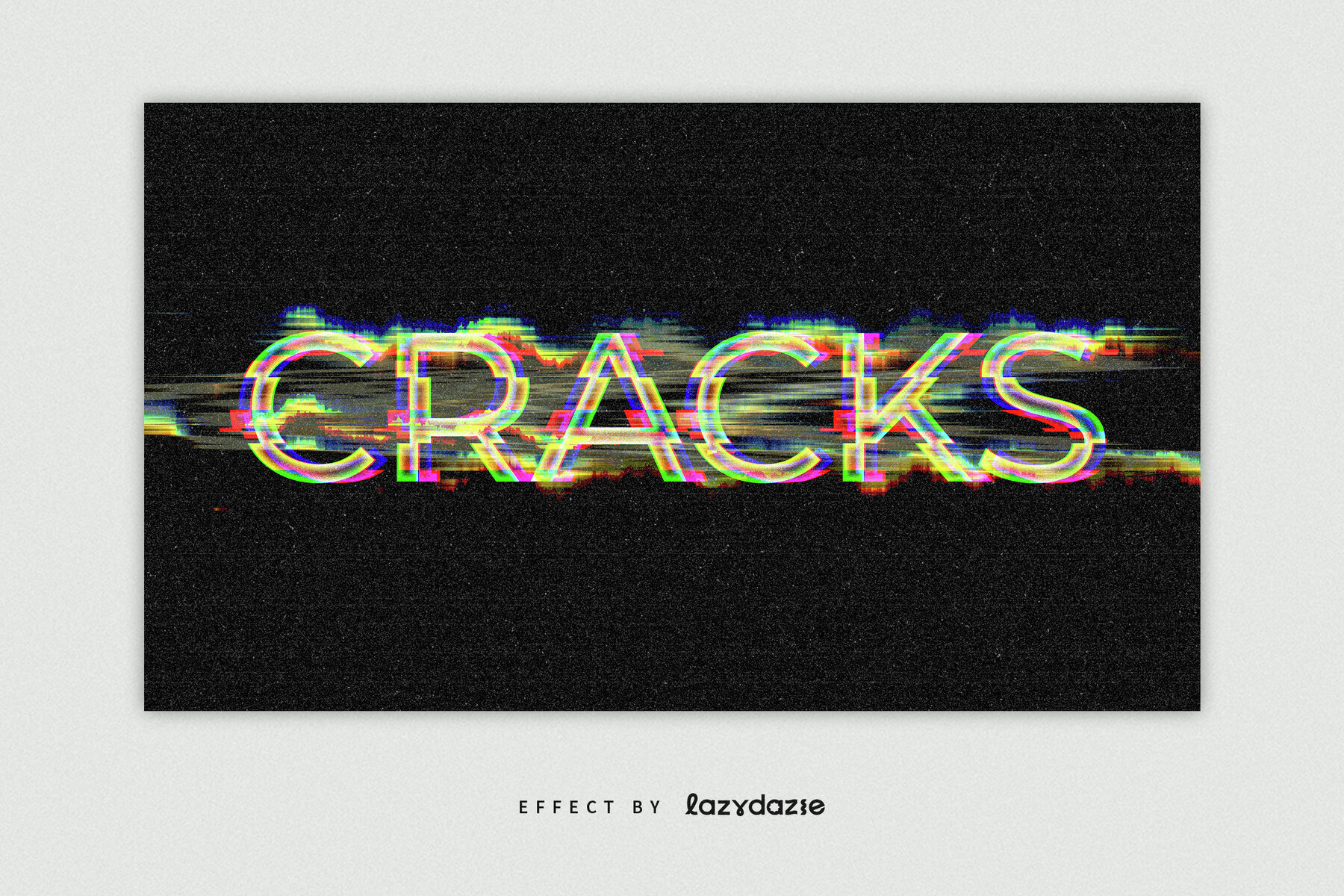 Distorted Glitch Text Effect Mockup 3